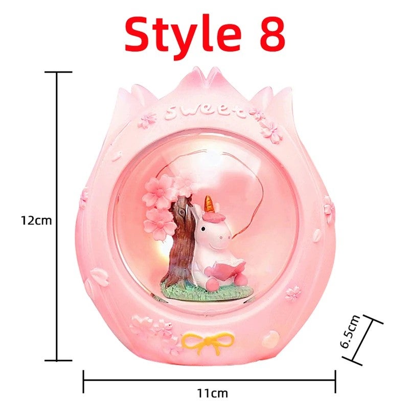 Bluejw LED Resin Unicorn Night Light for Kids, Baby Girls Bedroom Decor, Cute Animal Bedside Lamp, Children's Toy, Xmas Birthday Gift, Night Lights - Image 1